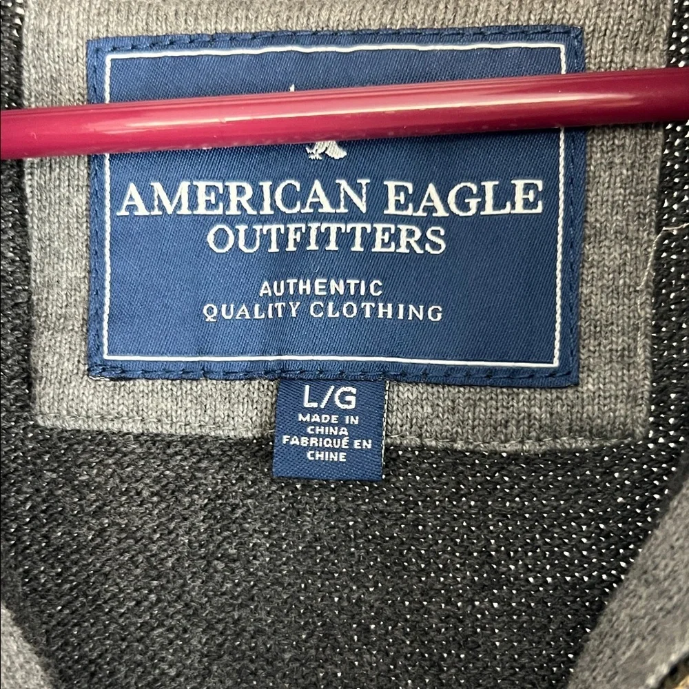 American Eagle Outfitters Dark Gray Quarter Zip Sweater Large